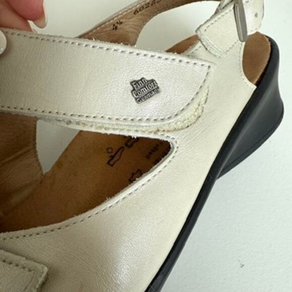 Finn Comfort Beige Wedge Sandals Size 7 Leather Orthopedic Arch Support EUC - Picture 5 of 10